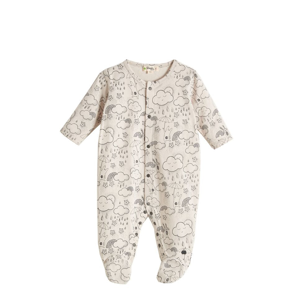 Sunshine & Rain Print Baby Sleepsuit