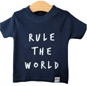 Navy & White Rule the World Tee